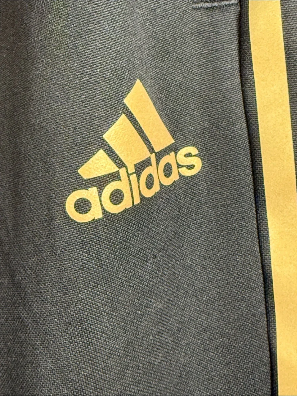 Adidas Aeroready Mens Sereno Slim Tapered-Cut 3-Stripes Pants Black/Gold Sz M